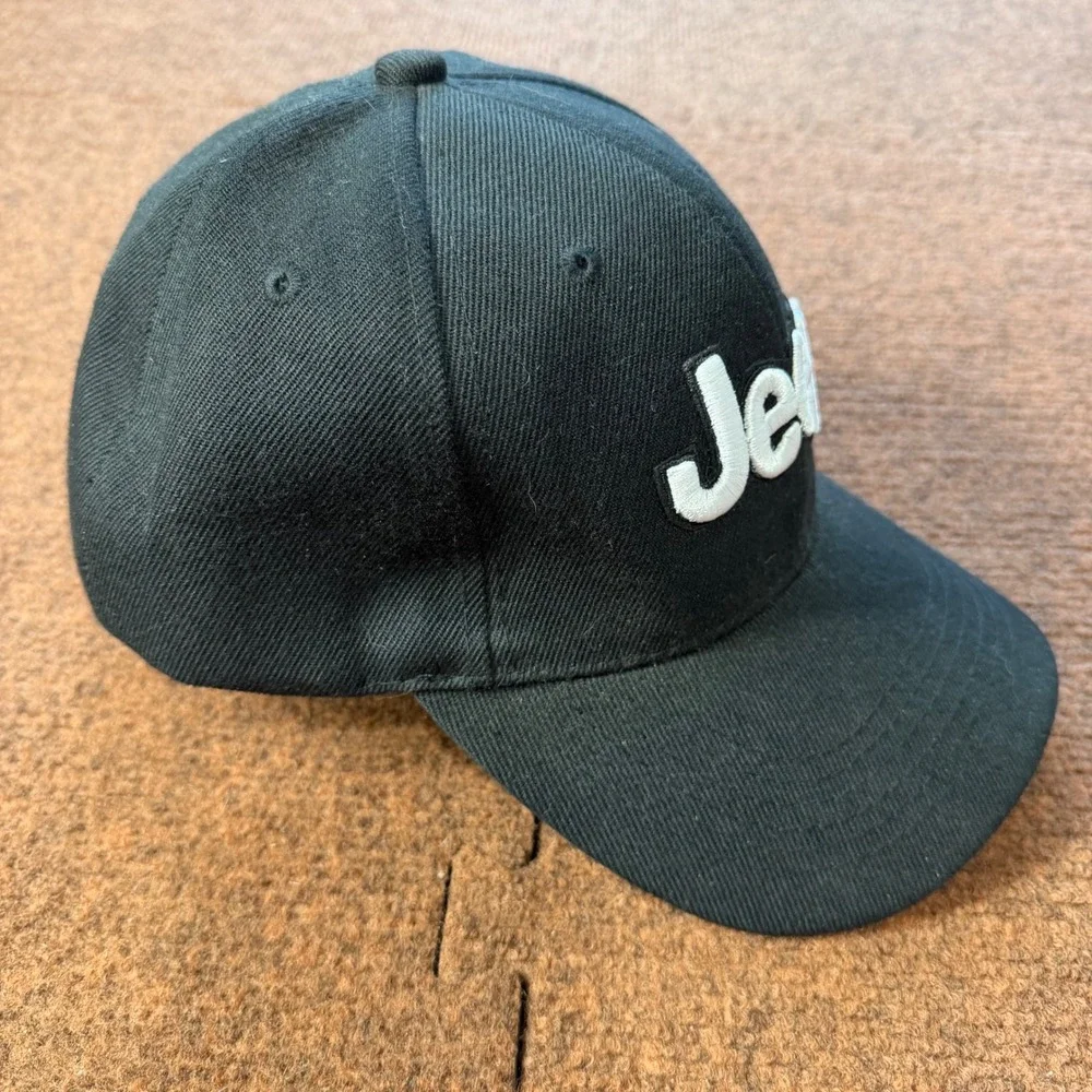 A+ Jeep Baseball Cap Mens Black Embroidered Logo Adjustable Hat One Size